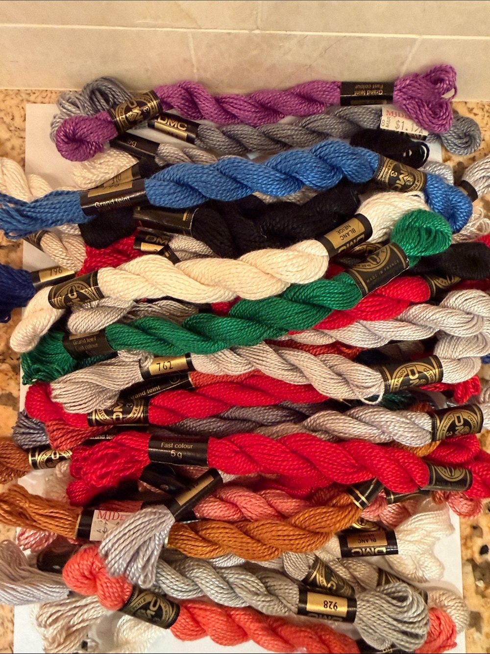 NEW 46 DMC Embroidery Floss Coton Perle Assorted Colors Skein Bundle Needlepoint